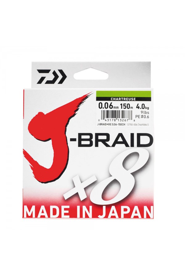 Daiwa JBraid 8B Chartreuse 150m İp Misina Daiwa JBraid 8B Chartreuse 150m İp Misina