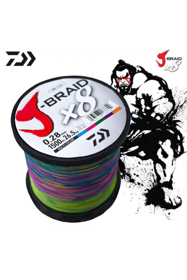 Daiwa JBraid 8B Multicolor 1500m İp Misina Daiwa JBraid 8B Multicolor 1500m İp Misina