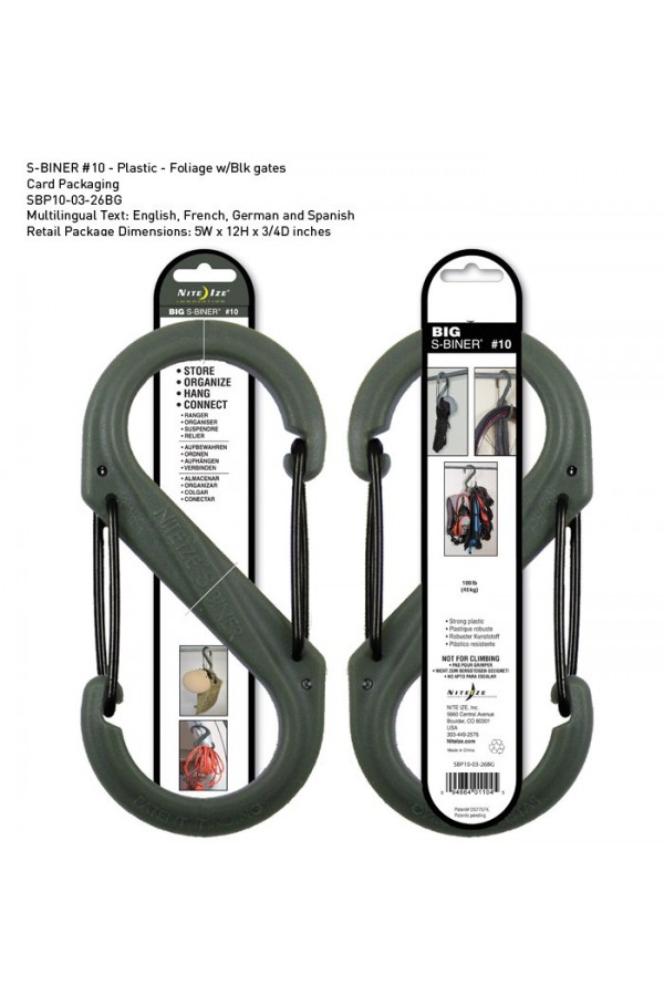 Nite-ize S-Biner Plastik Size 10 Fo! Grn/Blk Gate Nite-ize S-Biner Plastik Size 10 Fo! Grn/Blk Gate