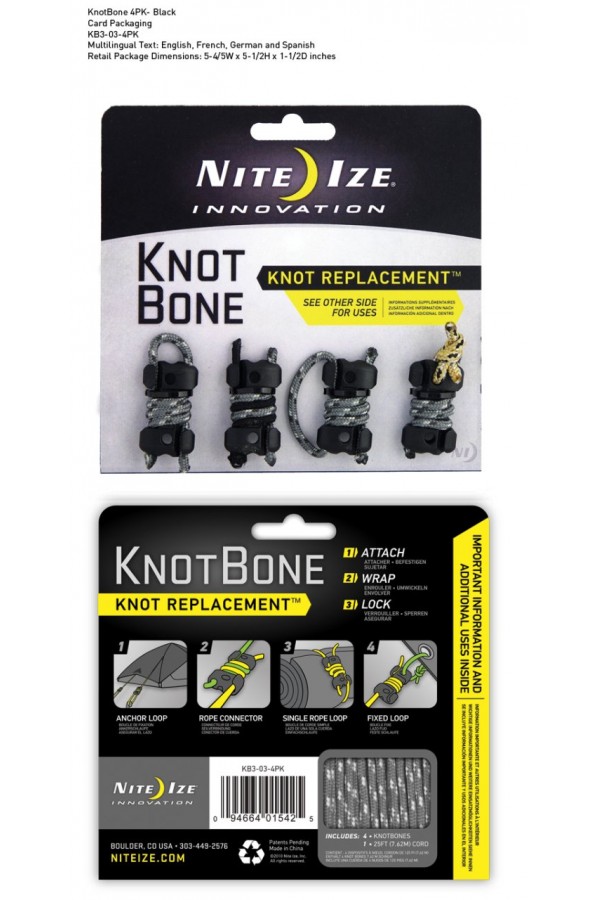 Nite-ize Knotbone No3 4Pack With Cord Nite-ize Knotbone No3 4Pack With Cord