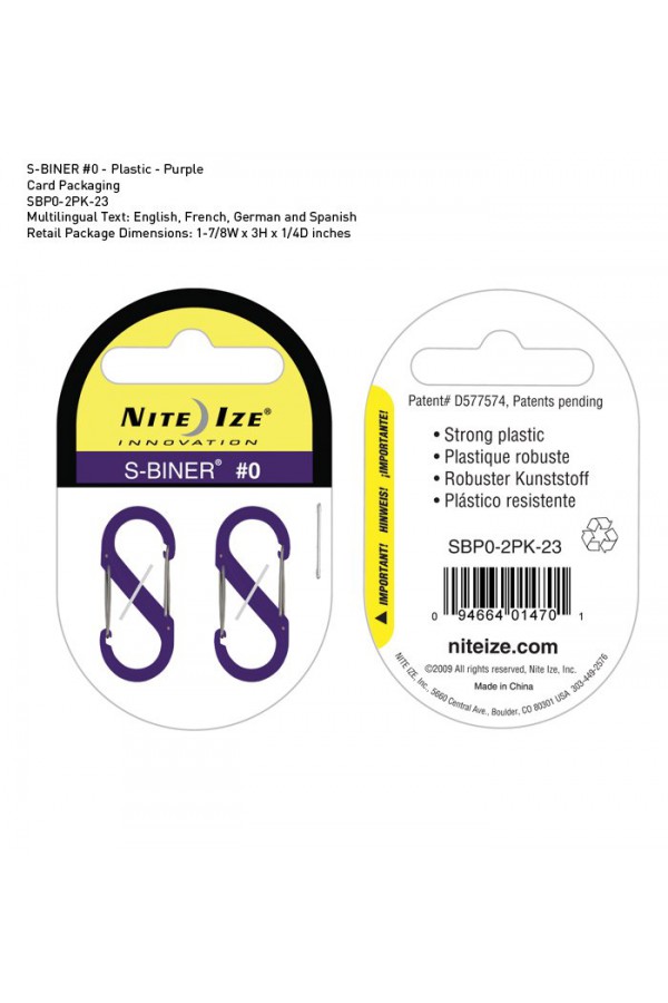 Nite-ize S-Biner Plastik Size 0 Purple