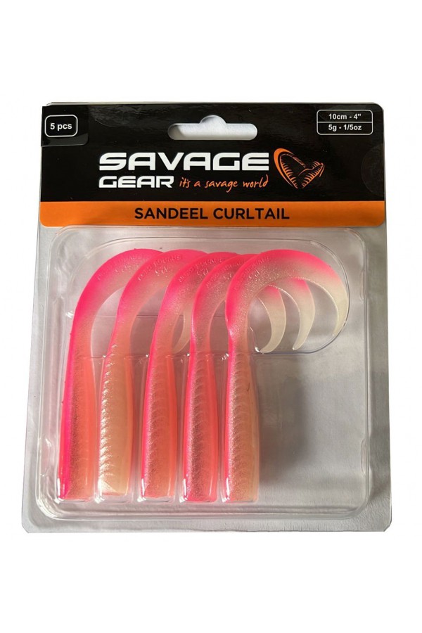 Savage Gear LB Sandeel Curltail 7cm Pink Glow 6 Adet Sahte Balık