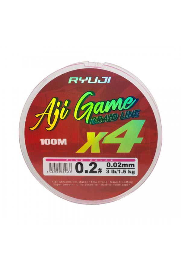 RYUJI AJI GAME 4X, 100M, PİNK İP MİSİNA RYUJI AJI GAME 4X, 100M, PİNK İP MİSİNA