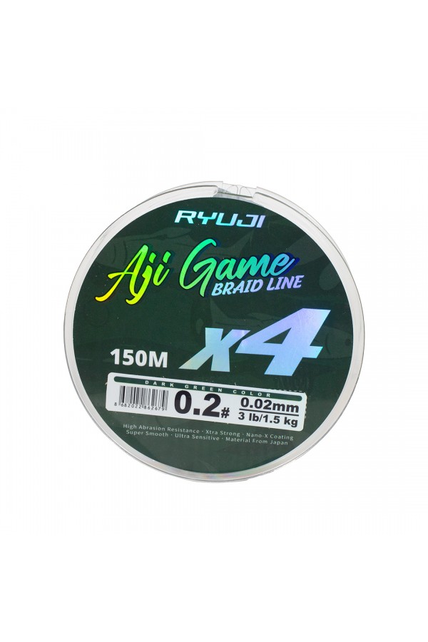 RYUJI AJI GAME 4X, 150M, DARK GREEN İP MİSİNA