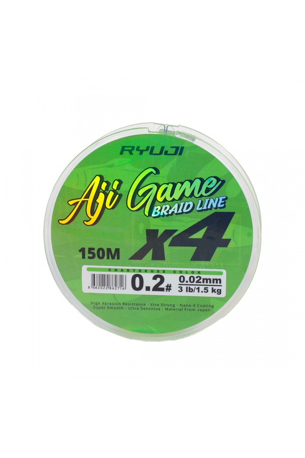 RYUJI AJI GAME 4X,150M, CHARTREUSE İP MİSİNA RYUJI AJI GAME 4X,150M, CHARTREUSE İP MİSİNA
