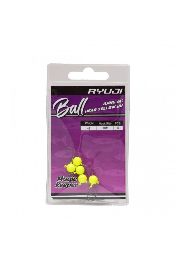 RYUJI BALL AJING YELLOW UV JIGHEAD İĞNE NO:10 (5 ADET)