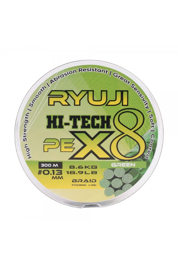 Ryuji Hi-Tech X8 300m Green İp Misina Ryuji Hi-Tech X8 300m Green İp Misina