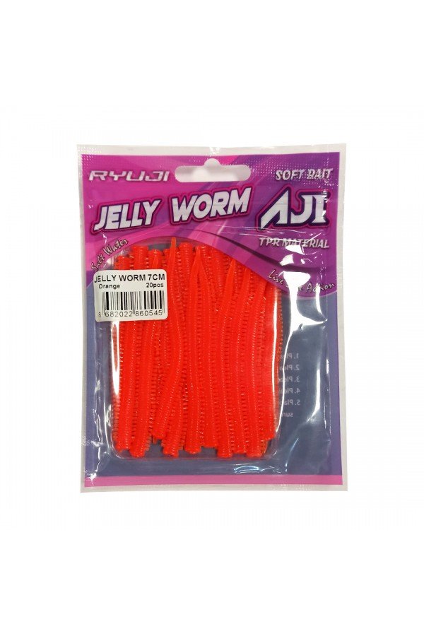 RYUJI JELLY WORM TPR 7.5CM, 20AD.