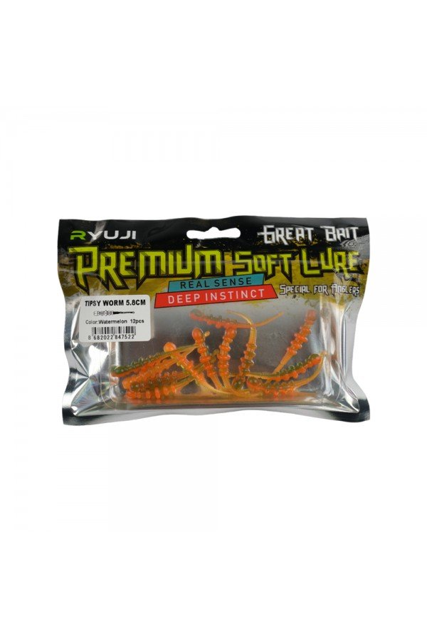 Ryuji Tipsy Worm 5.8cm Silikon Yem (12 Adet)
