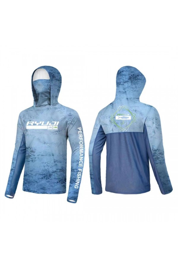 RYUJI UV PERFORMANCE HOODIE SHIRT+NECK, BLUE SKY RYUJI UV PERFORMANCE HOODIE SHIRT+NECK, BLUE SKY