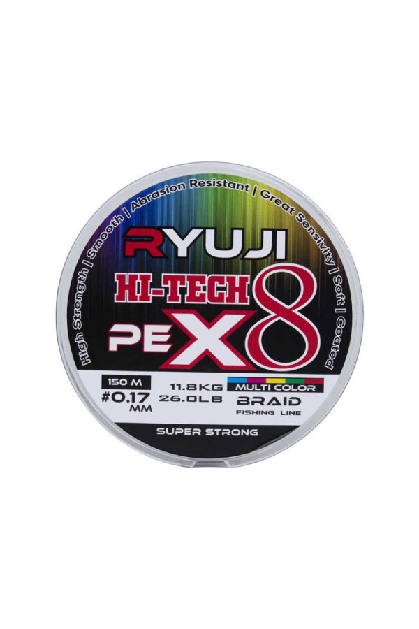 Ryuji Hi-Tech X8 150m 0.13mm Multi Color İp Misina